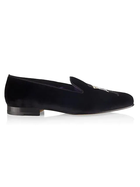 $800 RALPH LAUREN PURPLE LABEL - POLO "ALONZO" BEAR Black Loafers - 11