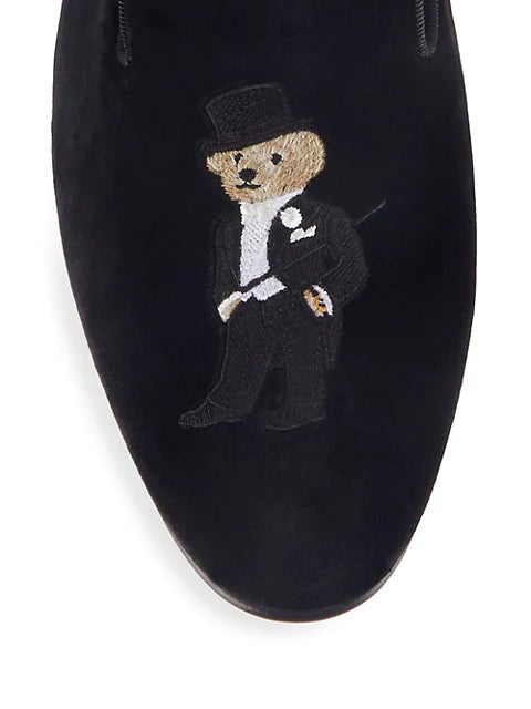 $800 RALPH LAUREN PURPLE LABEL - POLO "ALONZO" BEAR Black Loafers - 11