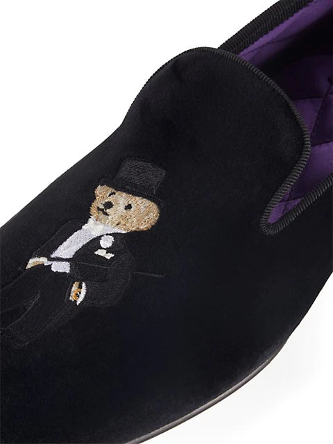 $800 RALPH LAUREN PURPLE LABEL - POLO "ALONZO" BEAR Black Loafers - 11