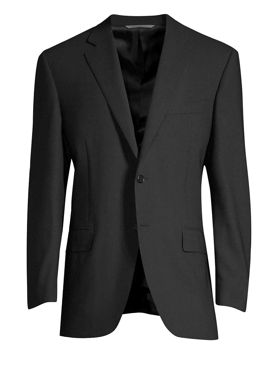 $1,795 CANALI - Black Solid Notch Lapel 2-Btn Blazer - 54R US