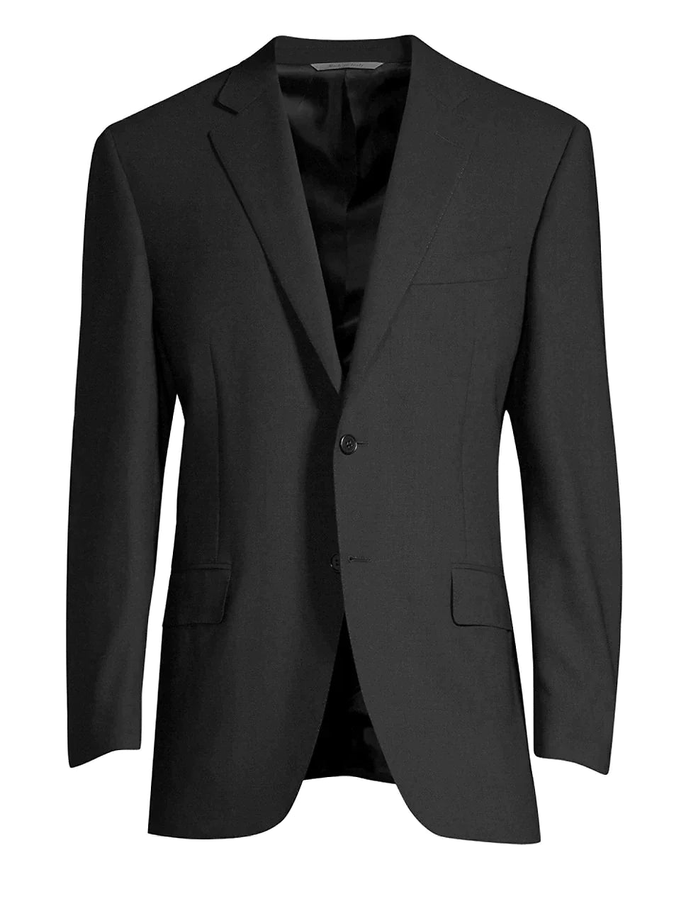 $1,795 CANALI - Black Solid Notch Lapel 2-Btn Blazer - 42R US
