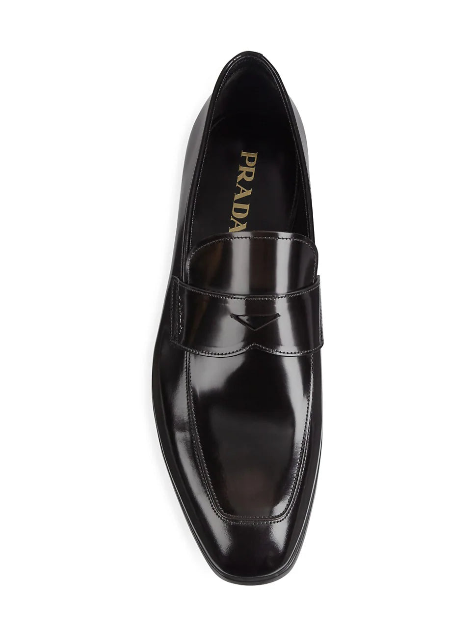$950 PRADA - Prada Brushed Black Leather Penny Loafers - 9 US (8 Prada)