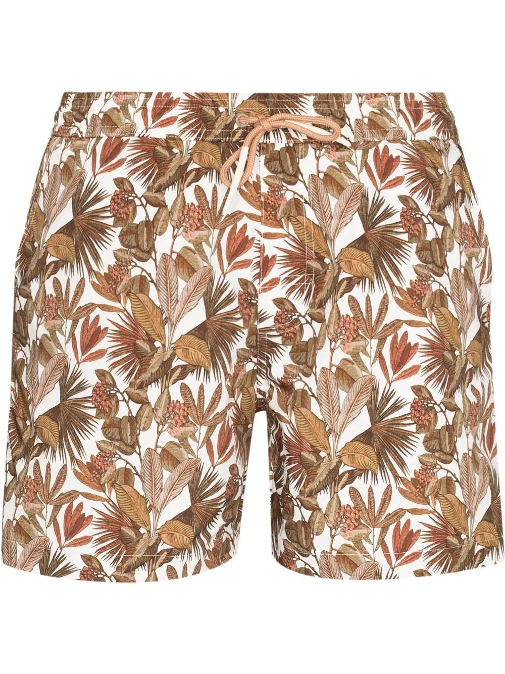 $345 ELEVENTY - Palm Floral Pattern Draw String Swim Shorts - M