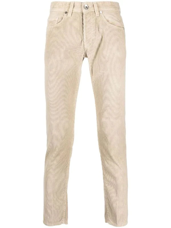 ELEVENTY - 5-Pocket Neutral Beige/Ivory Chino Twill/Cord Cotton Pants - 33W