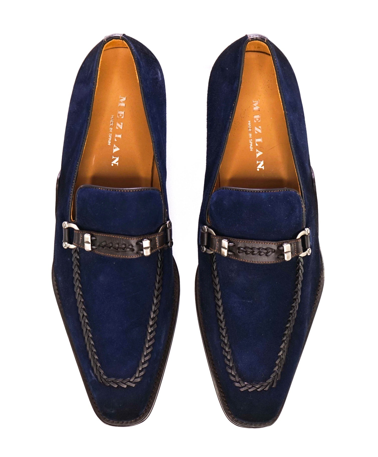 Mezlan Dark Blue Suede Loafers 11.5 M