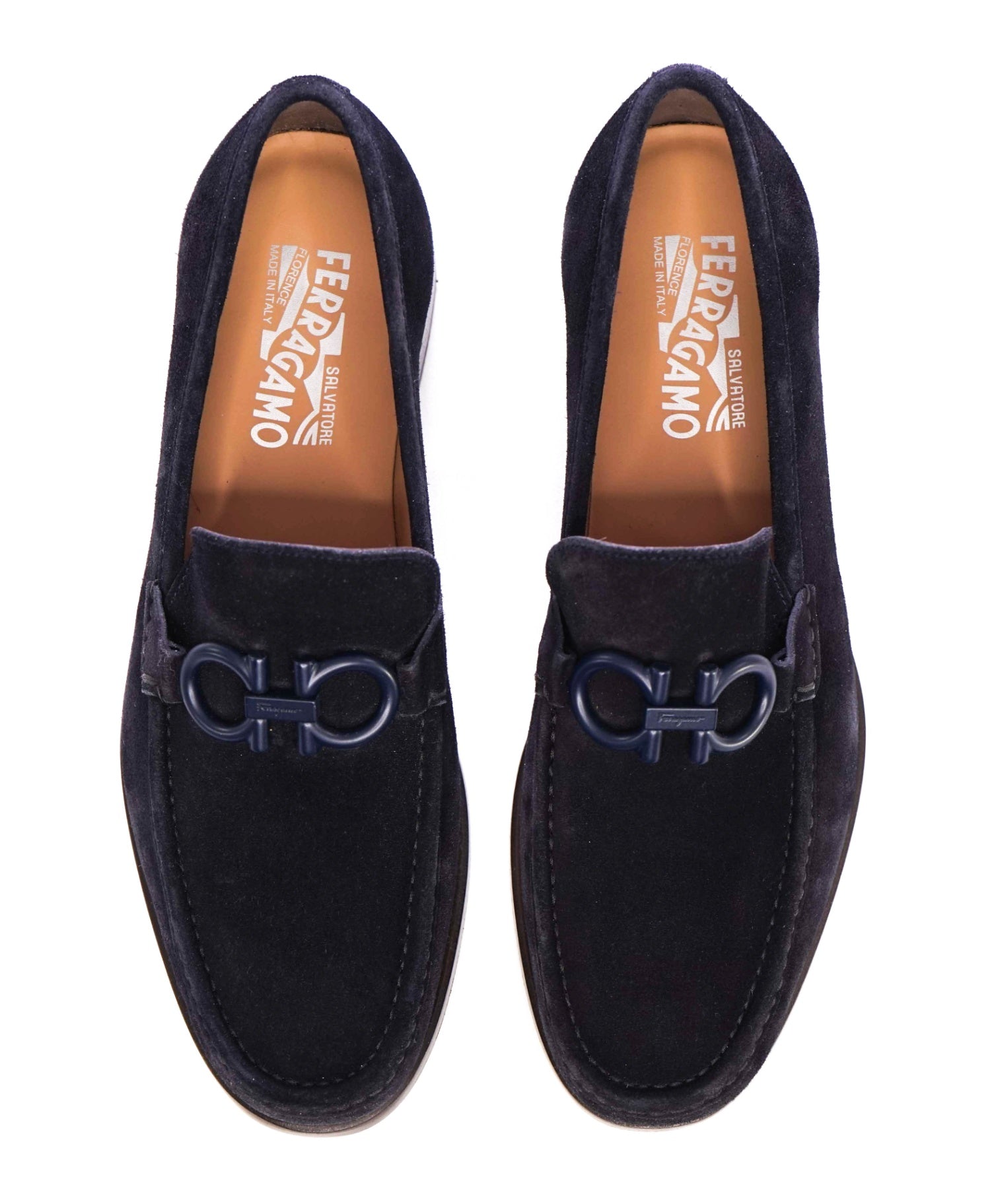 Salvatore Ferragamo *ROLLO* Dark Blue Suede Loafers 9.5 E