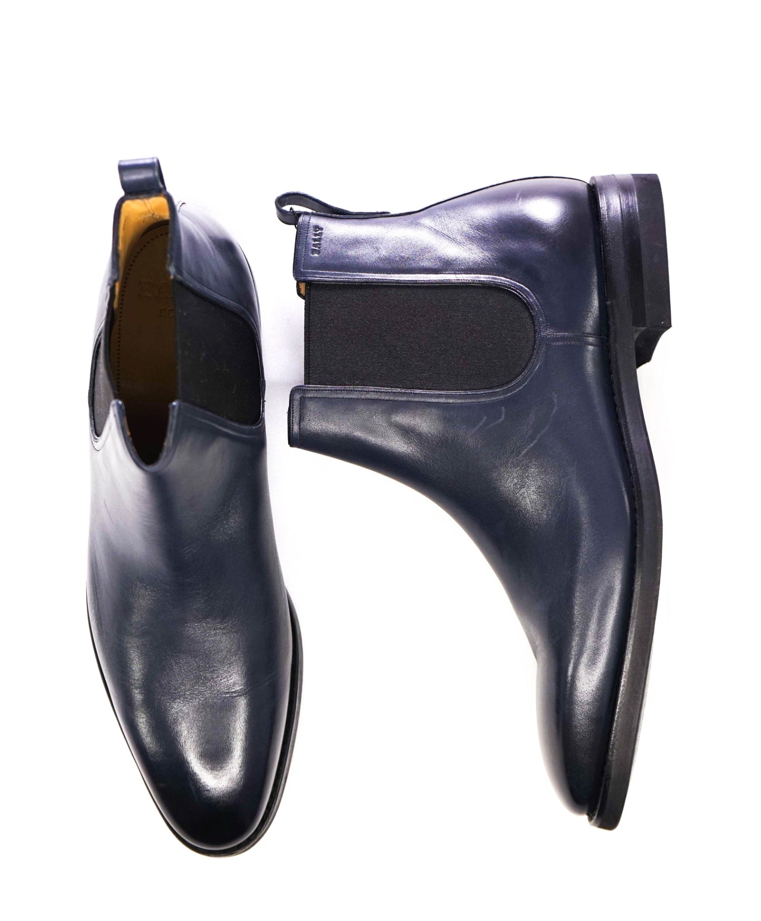 Bally Navy Blue *SCRIBE GOODYEAR* Scavone Ankle Boots 8 D US