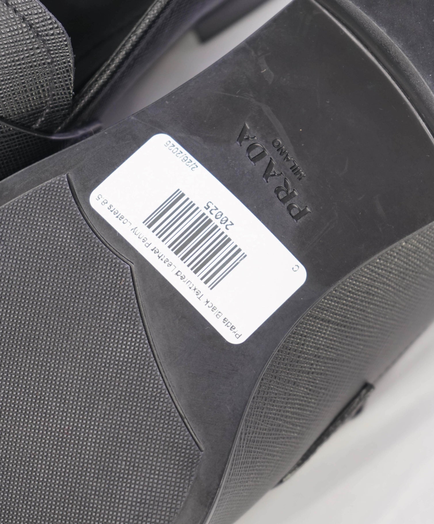 Prada Black Textured Saffiano Leather Penny Loafers 9.5 US (8.5 IT)