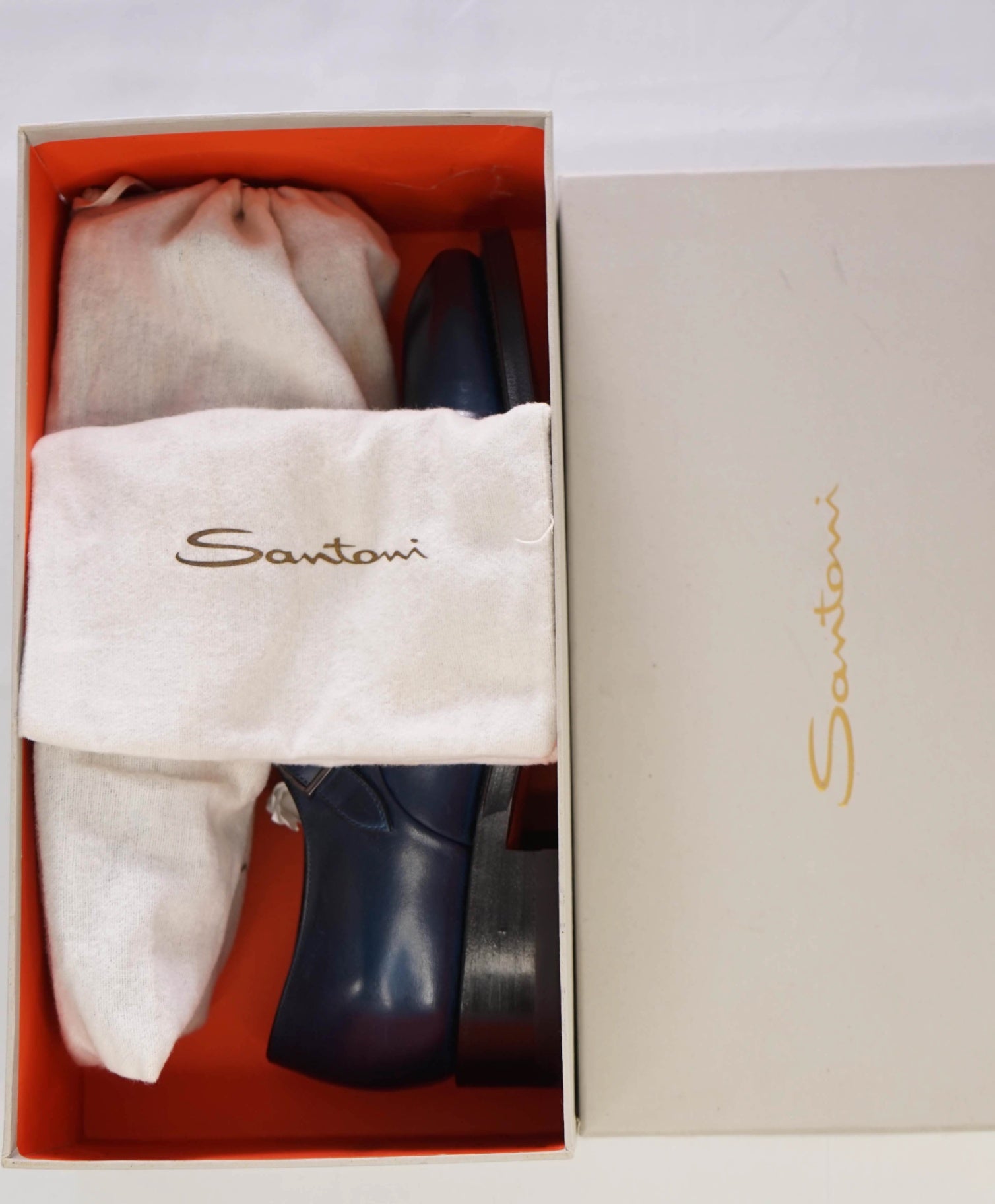 $1,595 Santoni Blue *GOODYEAR* Monk Straps Leather Shoes US 9.5 (UK 8.5)