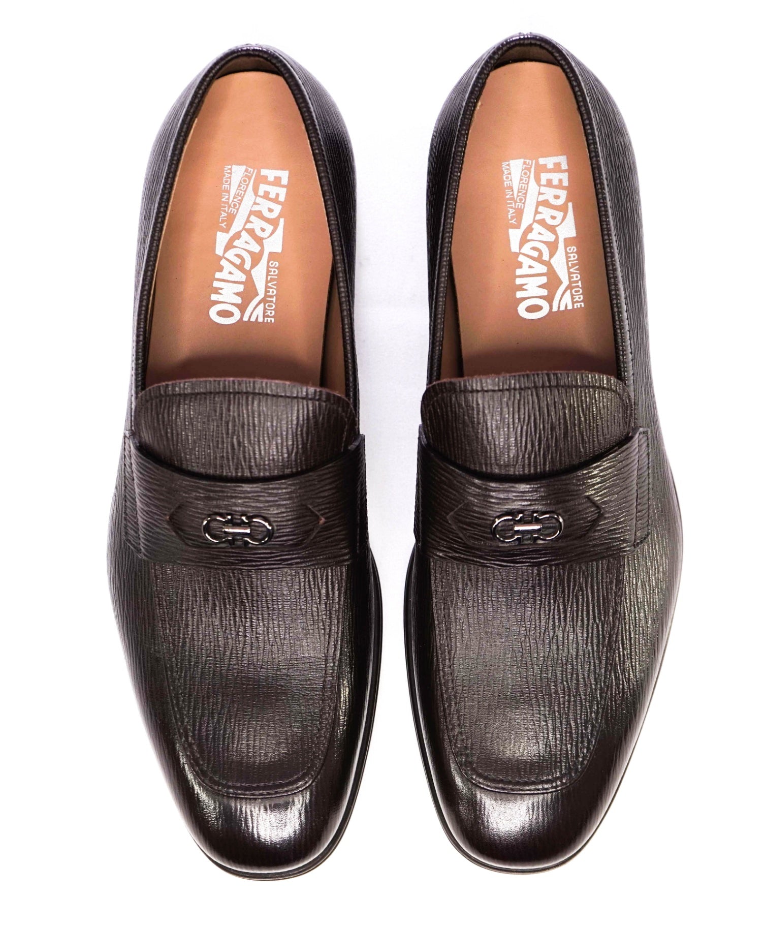 Salvatore Ferragamo *MARTIN* Dark Brown Leather Loafers 8 E