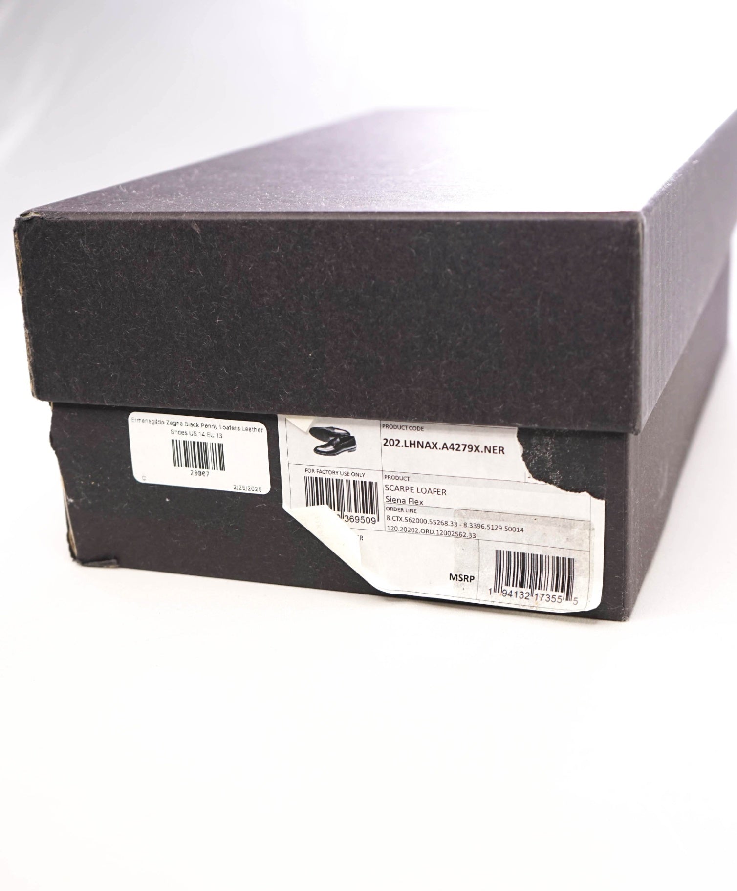 Ermenegildo Zegna Black Penny Loafers Leather Shoes US 14 (EU 13)