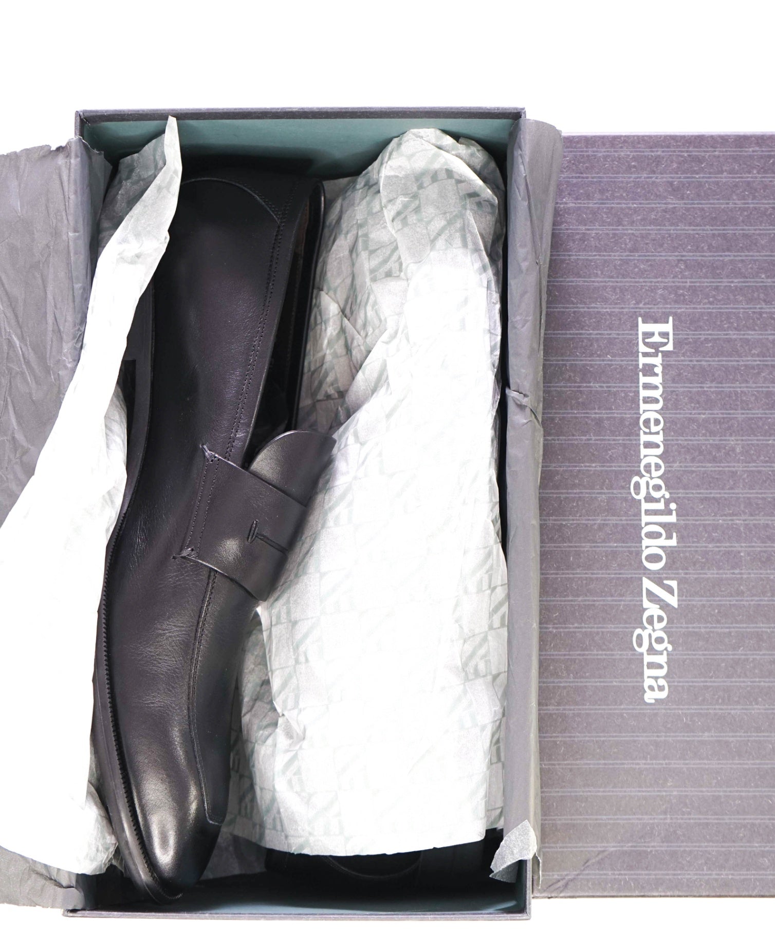 Ermenegildo Zegna Black Penny Loafers Leather Shoes US 14 (EU 13)