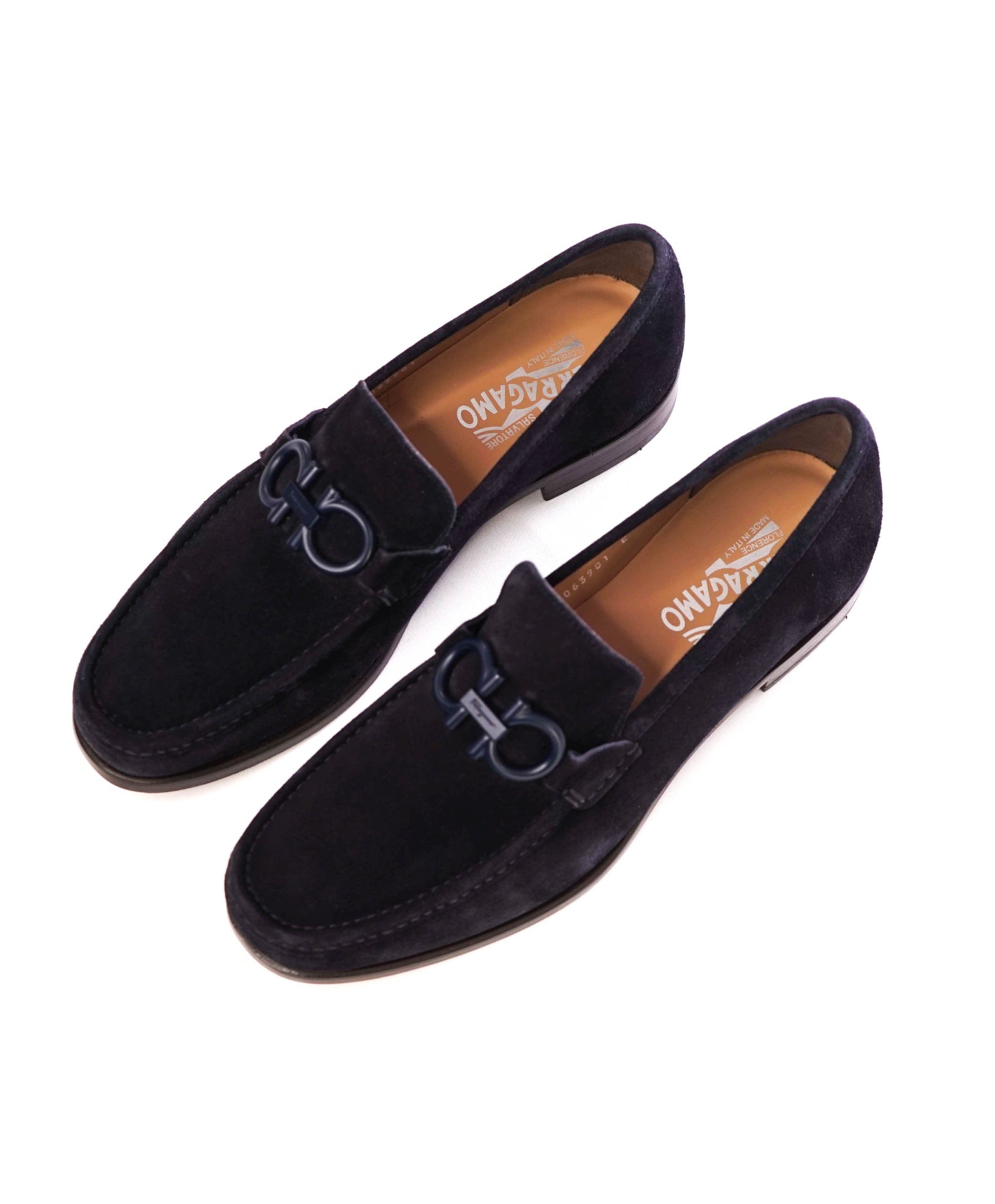 Salvatore Ferragamo *ROLLO* Dark Blue Suede Loafers 9.5 E