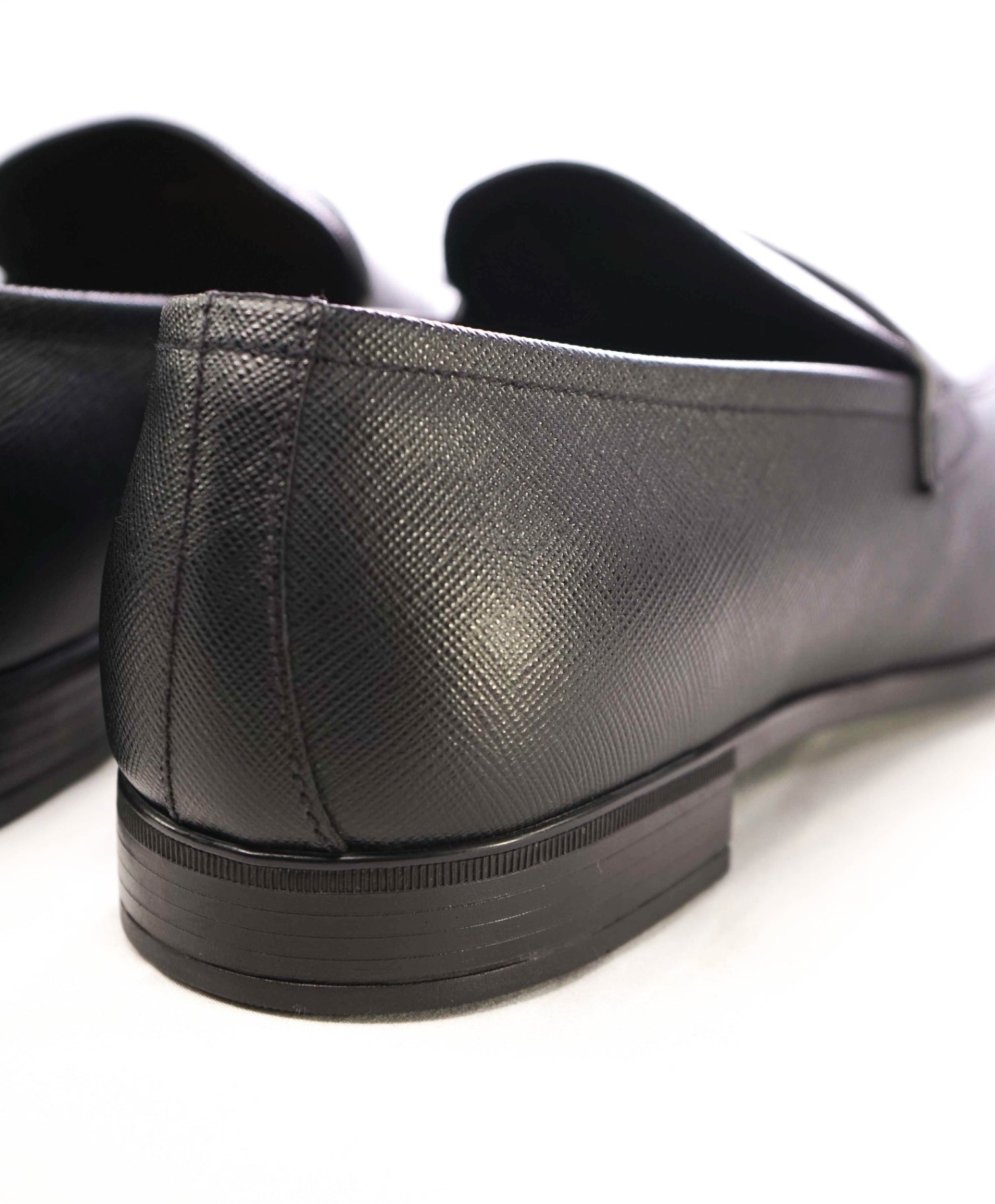 Prada Black Textured Saffiano Leather Penny Loafers 9.5 US (8.5 IT)
