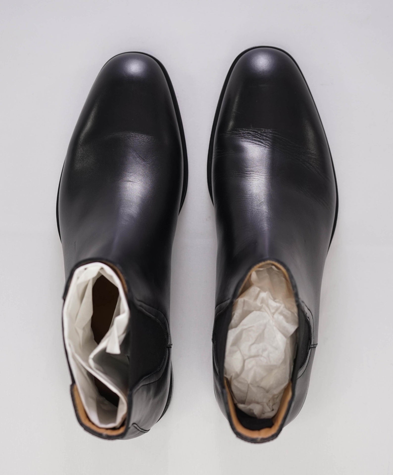 $995 Ferragamo Solid Black Leather Boots 10 EE