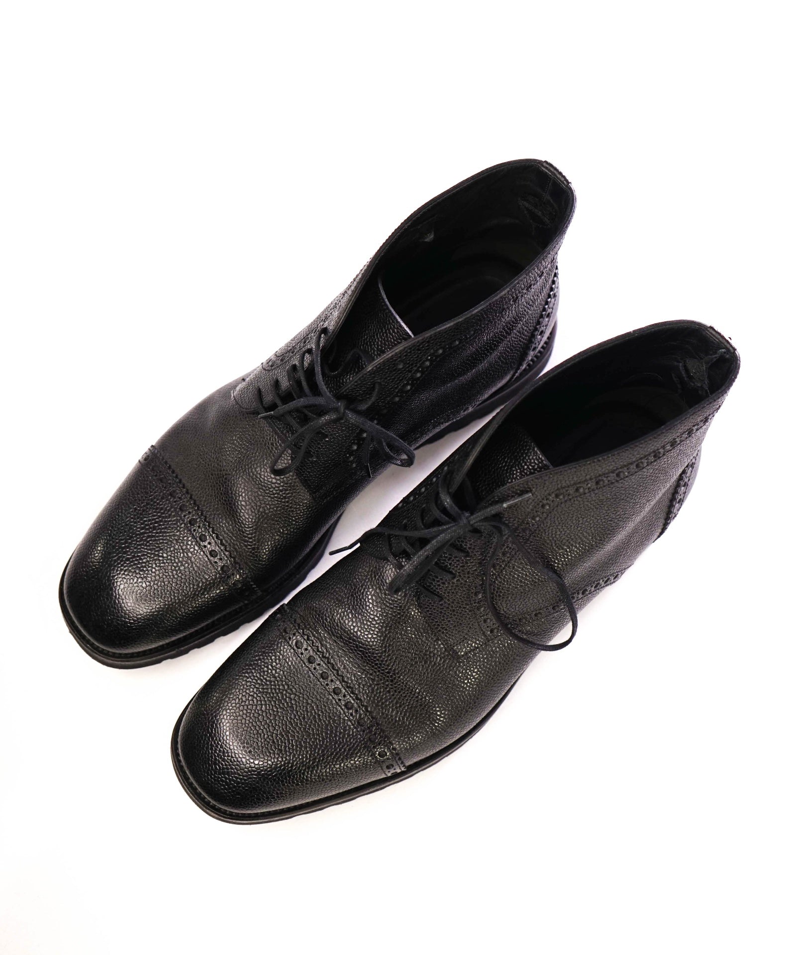 $845 Tom Ford Black Grained Boots Leather High Top 12US (11.5T)