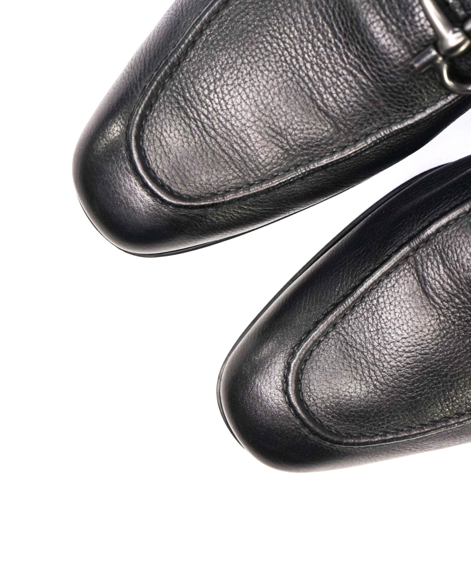$850 Salvatore Ferragamo "REGAL" Black Grained Loafers Leather 8.5 EE