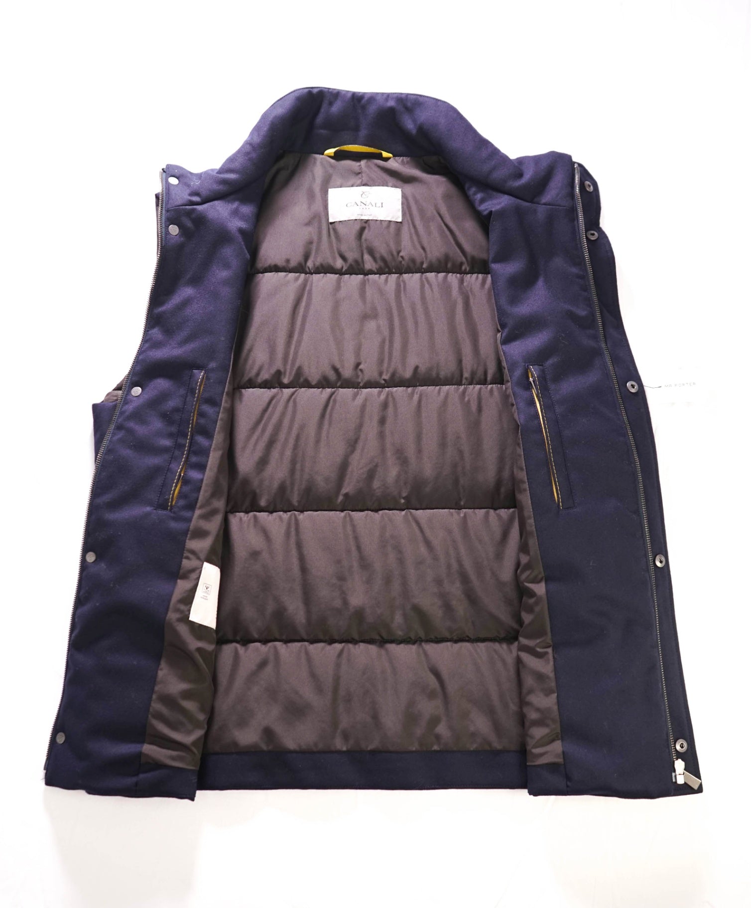 $1,395 Canali Solid Navy Wool Vest 40US (50EU) L