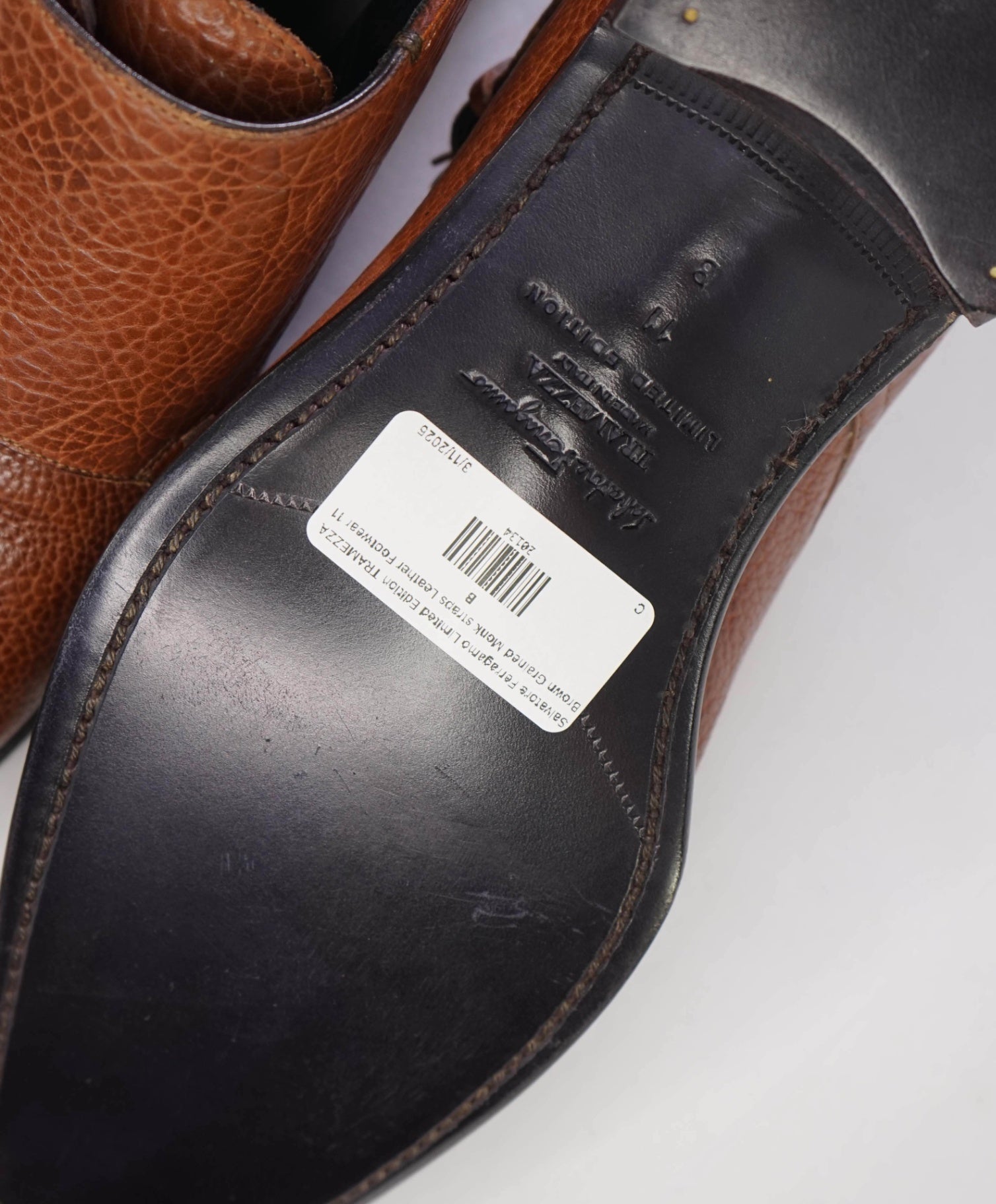 Salvatore Ferragamo Limited Edition TRAMEZZA Brown Monk straps Loafers 11 B