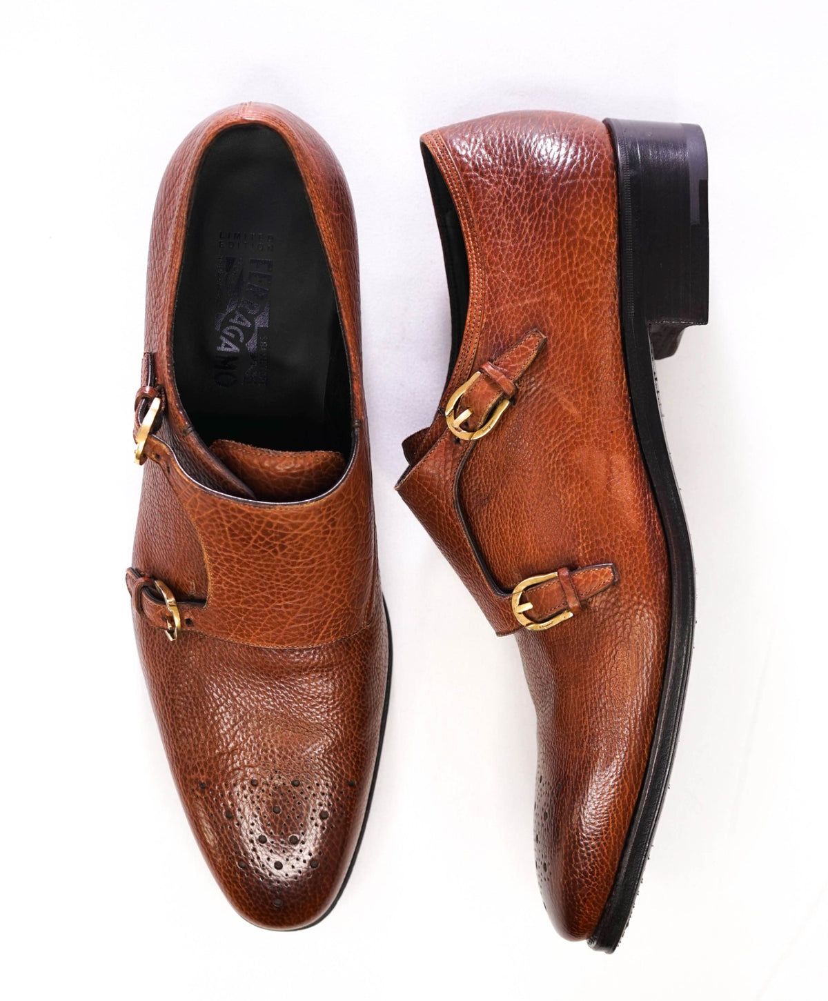 Salvatore Ferragamo Limited Edition TRAMEZZA Brown Monk 