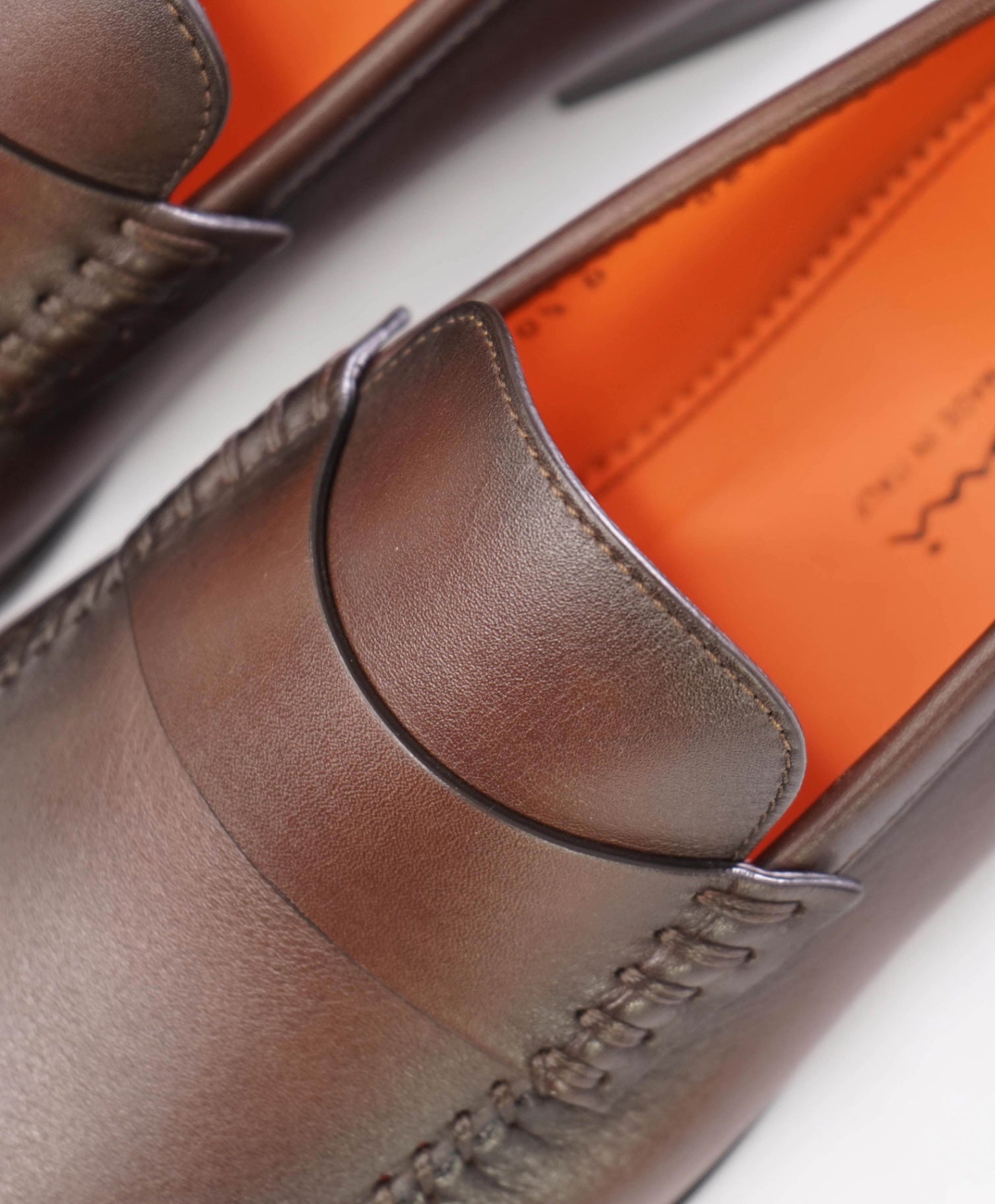 Santoni Solid Brown Moc Penny Loafers Leather 11.5 US (10.5 IT)