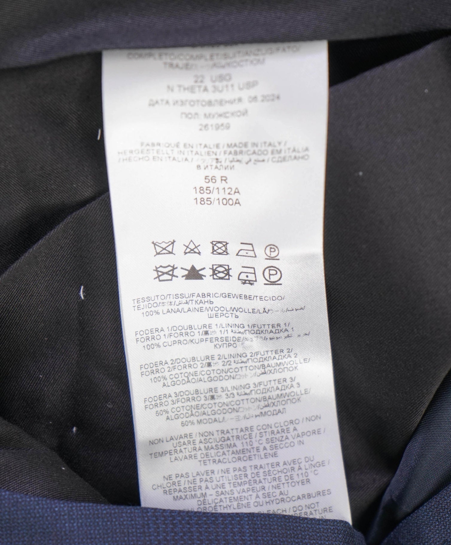 $1,050 Brioni Navy Glen Check Wool Flat Front Pants 38W