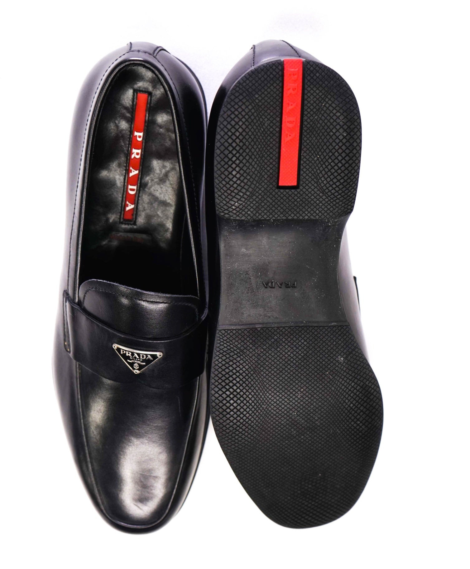 $1,090 Prada Solid Black Loafers Leather Footwear 10US (9IT)