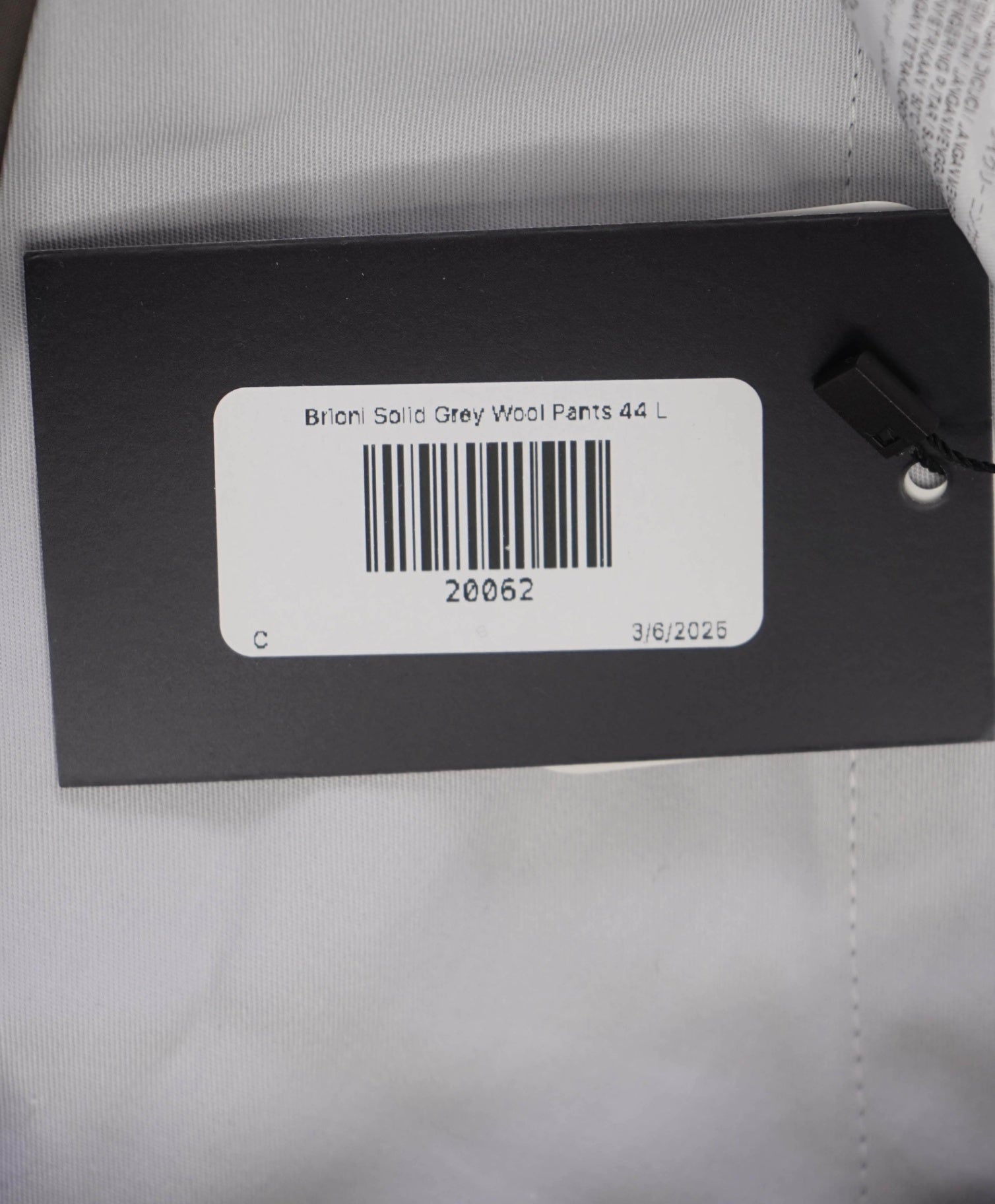 $1,050 Brioni Solid Grey Wool Flat Front Pants 36W