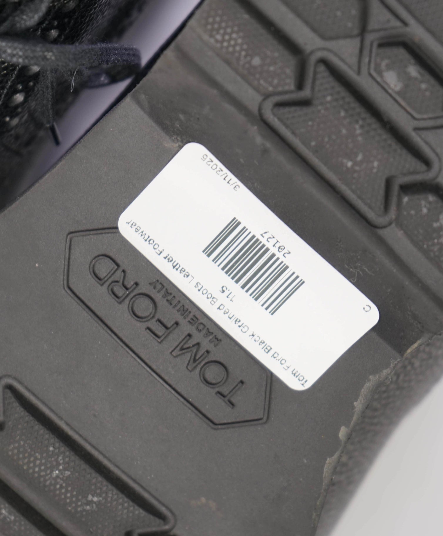 $845 Tom Ford Black Grained Boots Leather High Top 12US (11.5T)