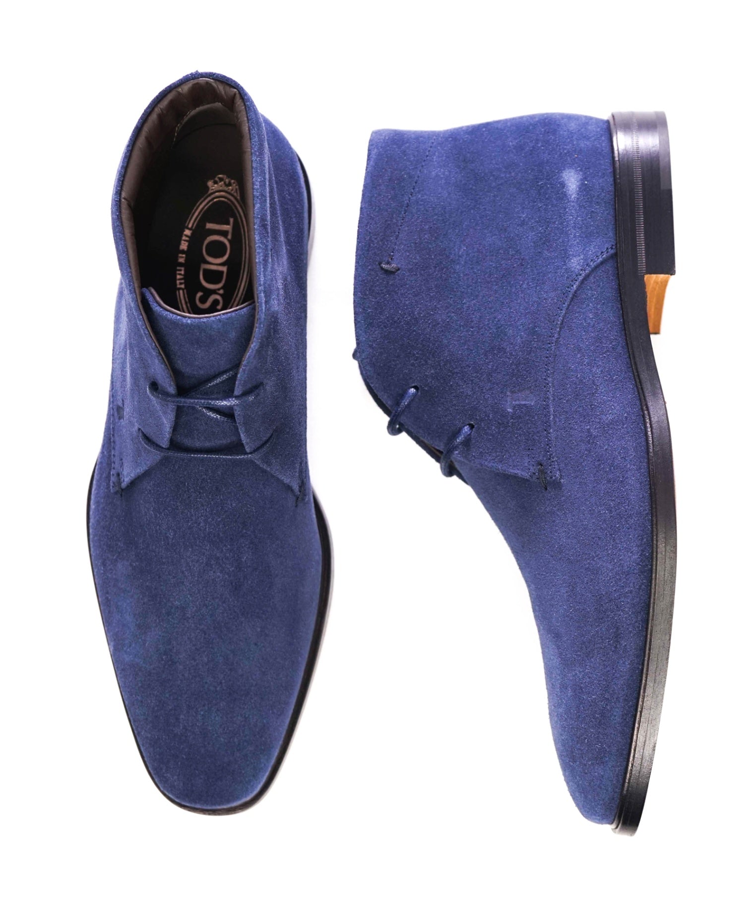 $700 Tod's Solid Navy Suede Chukka Ankle Boots 8US (7IT)