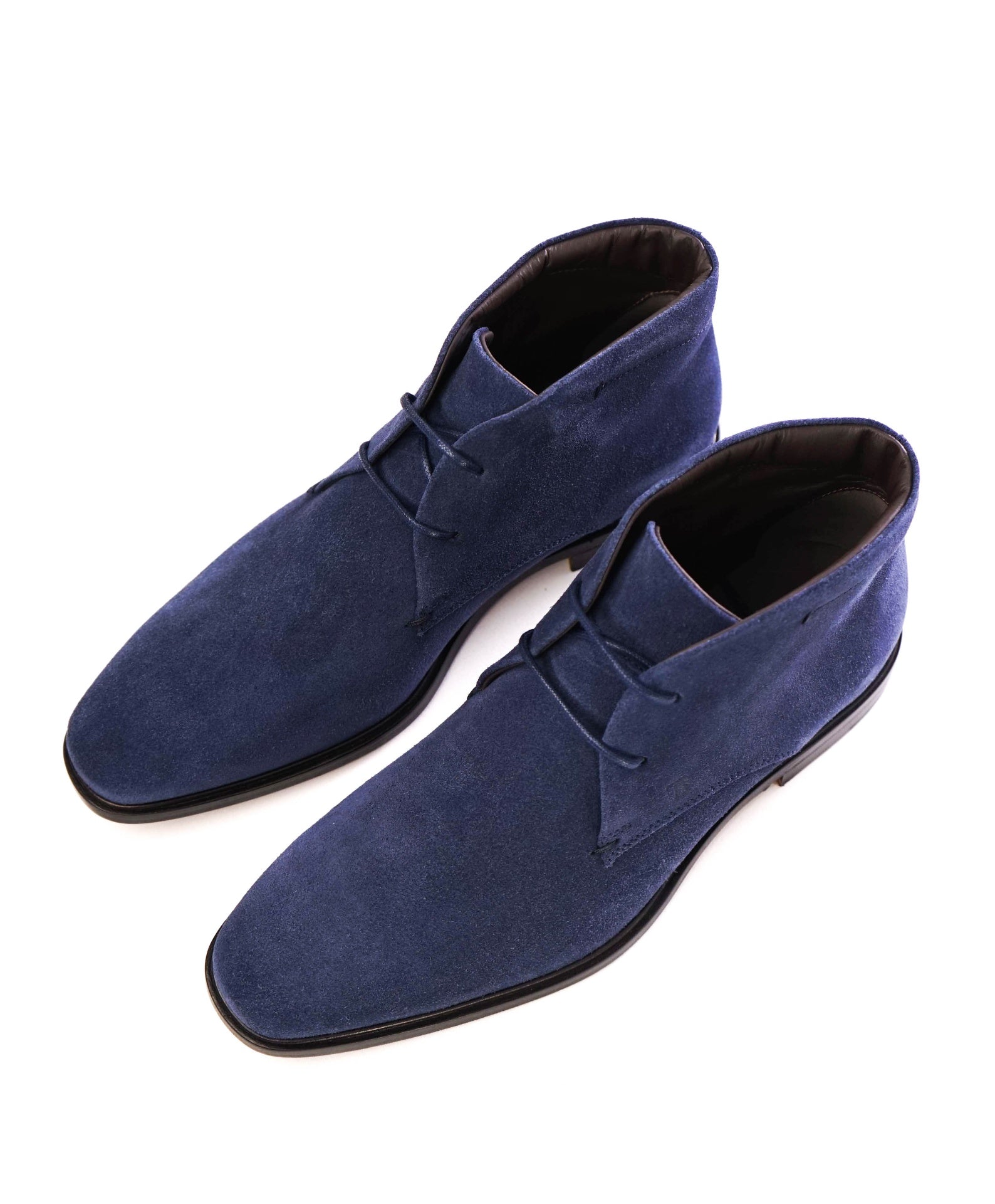 $700 Tod's Solid Navy Suede Chukka Ankle Boots 8US (7IT)