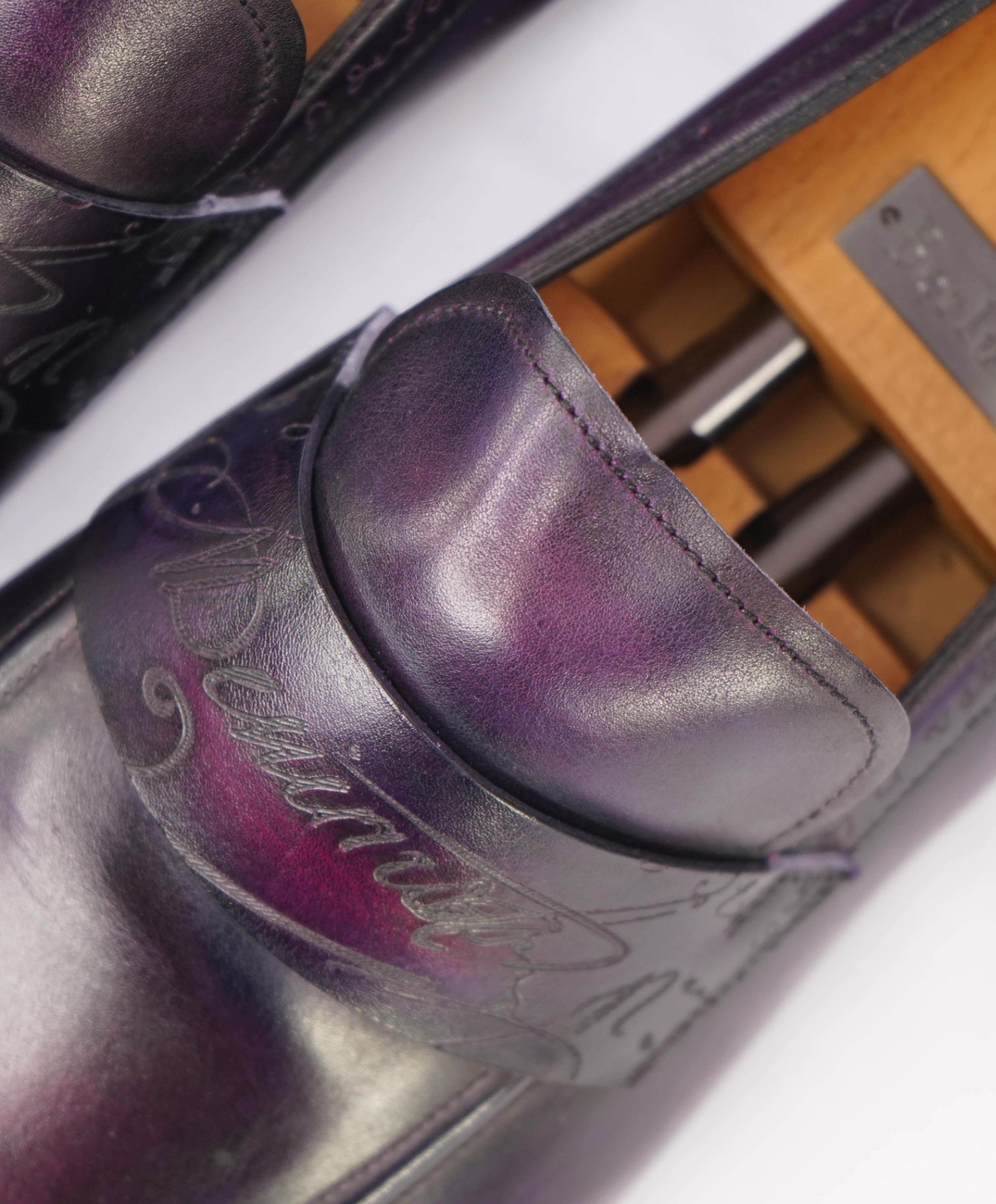 $2,480 Berluti Solid Purple SCRITO Loafers Leather Footwear 12US (11IT)