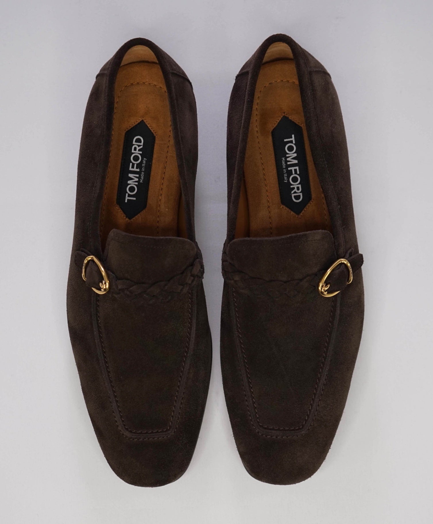$1,490 Tom Ford DOVER Side Buckle Brown Loafers Suede Footwear 9.5US (9T)