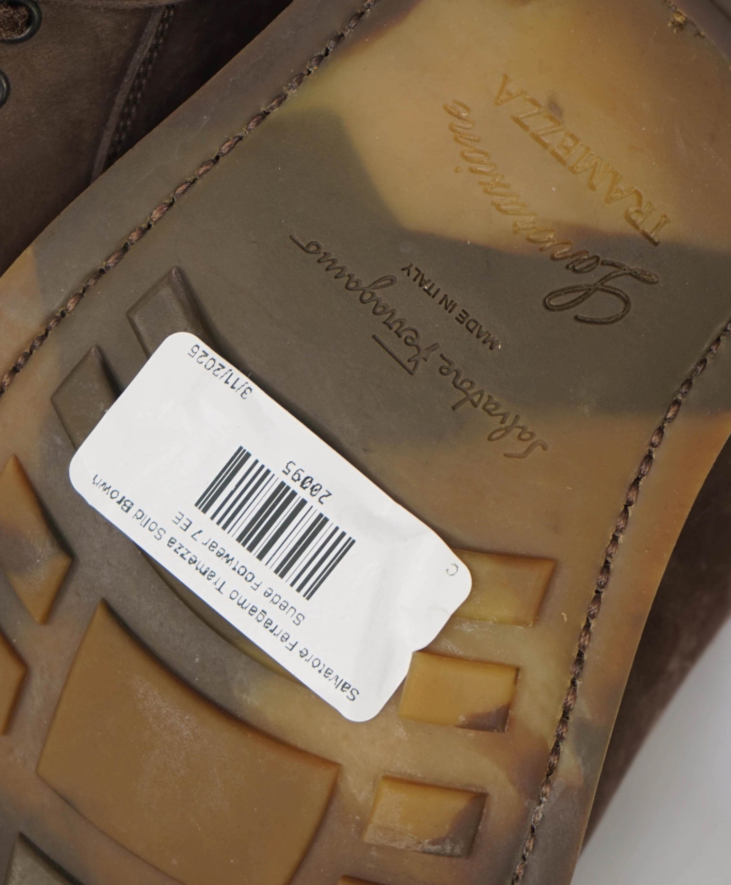 $1,295 Salvatore Ferragamo Tramezza Brown Suede Oxfords 7 EE