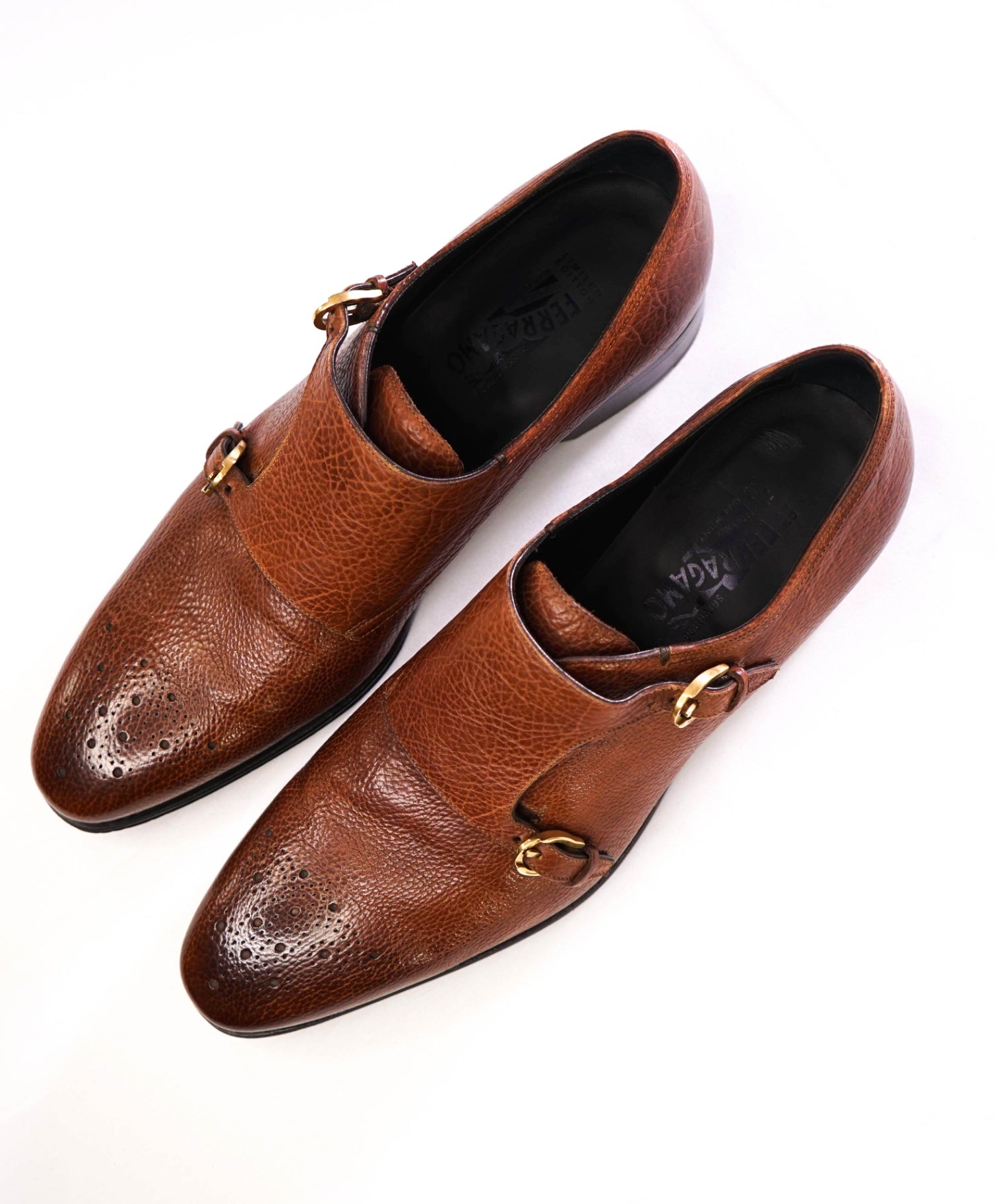 Salvatore Ferragamo Limited Edition TRAMEZZA Brown Monk straps Loafers 11 B