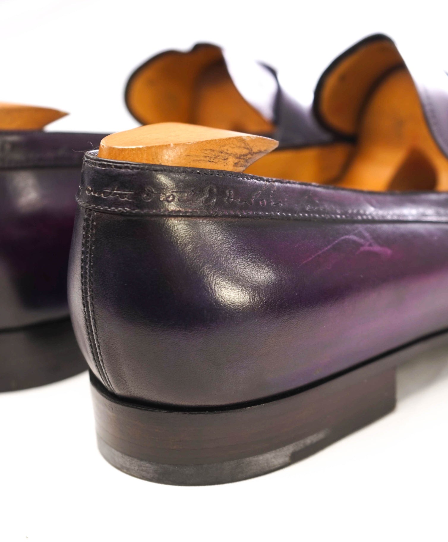 $2,480 Berluti Solid Purple SCRITO Loafers Leather Footwear 12US (11IT)
