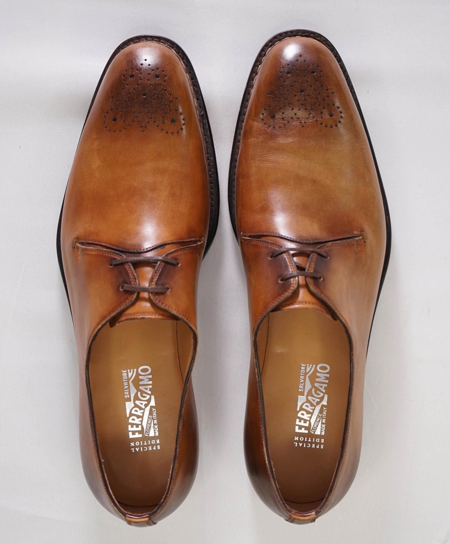 $1,595 Salvatore Ferragamo *Special Edition* TRAMEZZA Brown Oxford 12 D