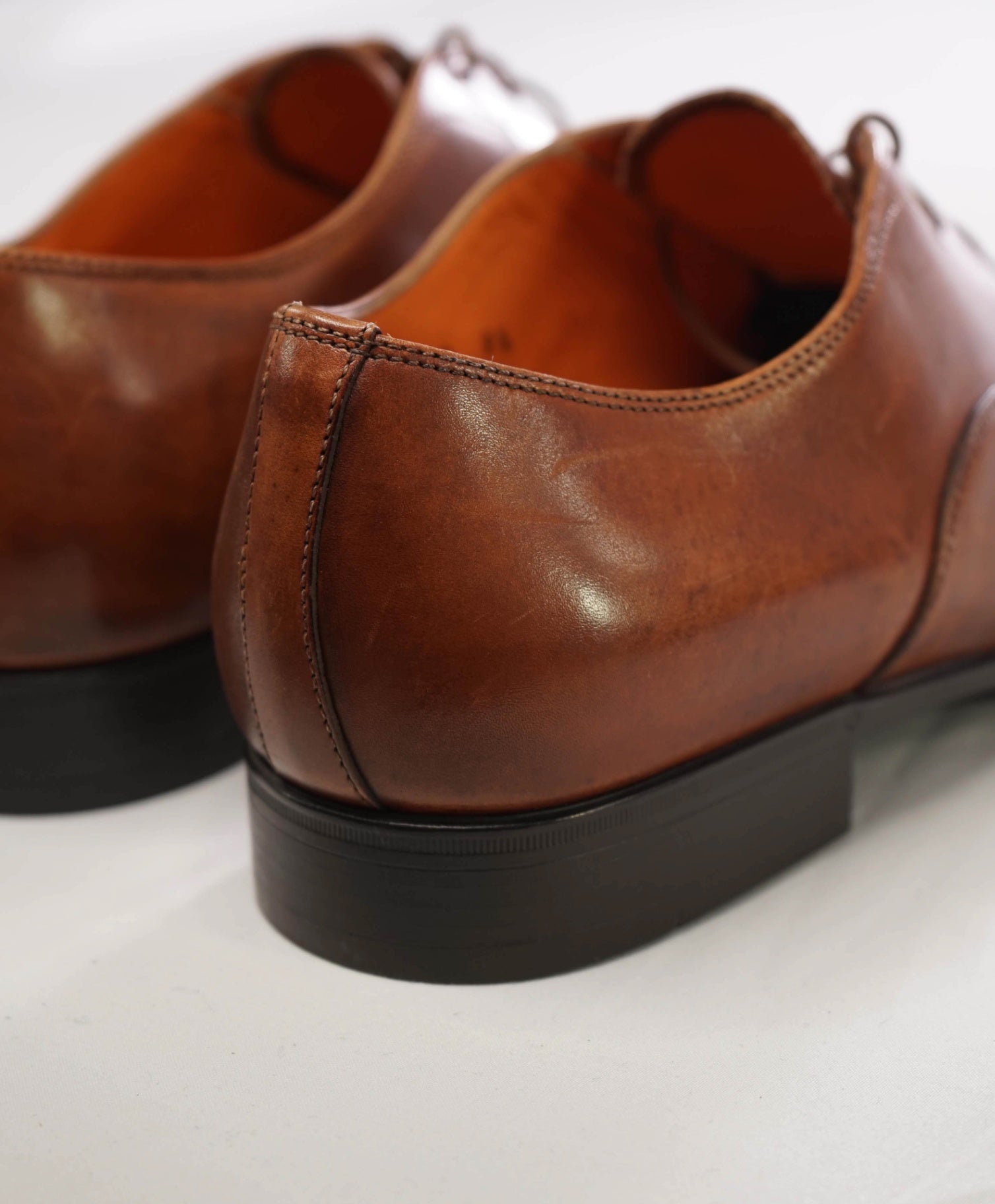 $795 Santoni Solid Brown Oxfords Leather Footwear 9.5 D