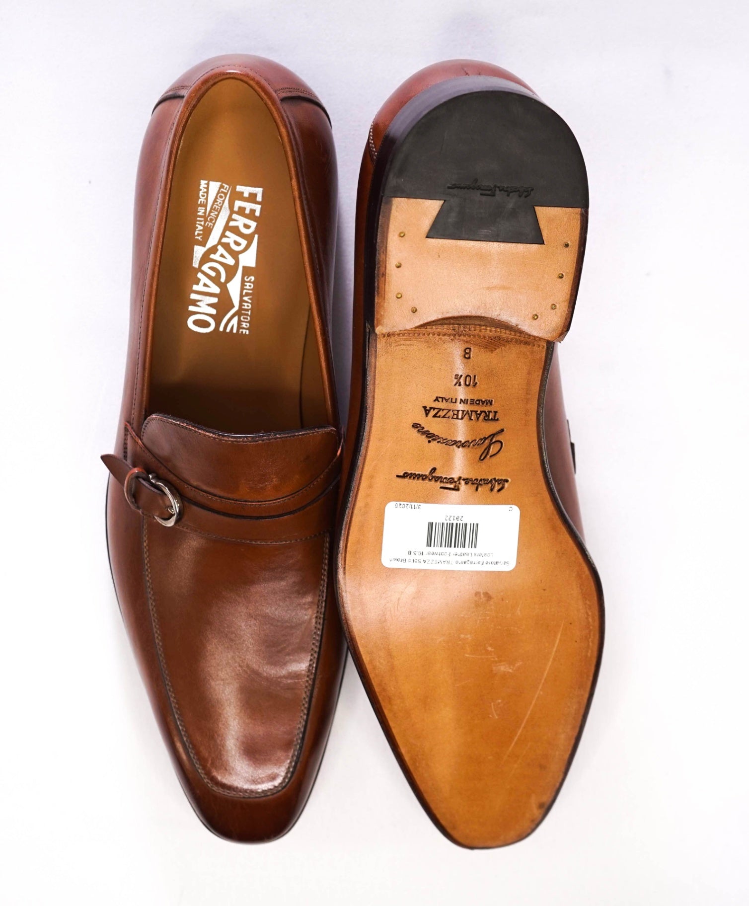 $1,295 FERRAGAMO TRAMEZZA Brown Loafers Leather Footwear 10.5 B