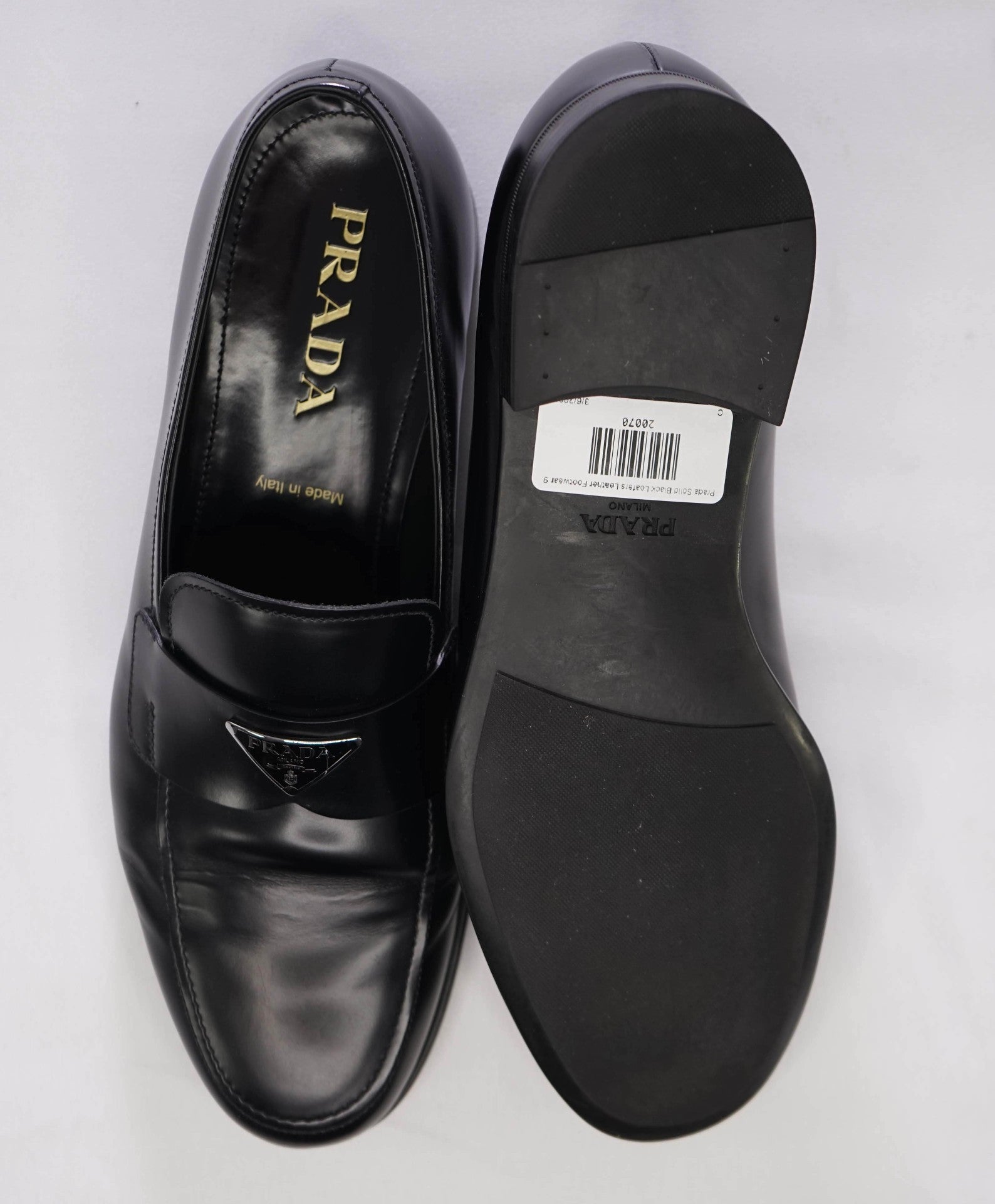 Prada Solid Black Loafers Leather Footwear 10 US (9IT)