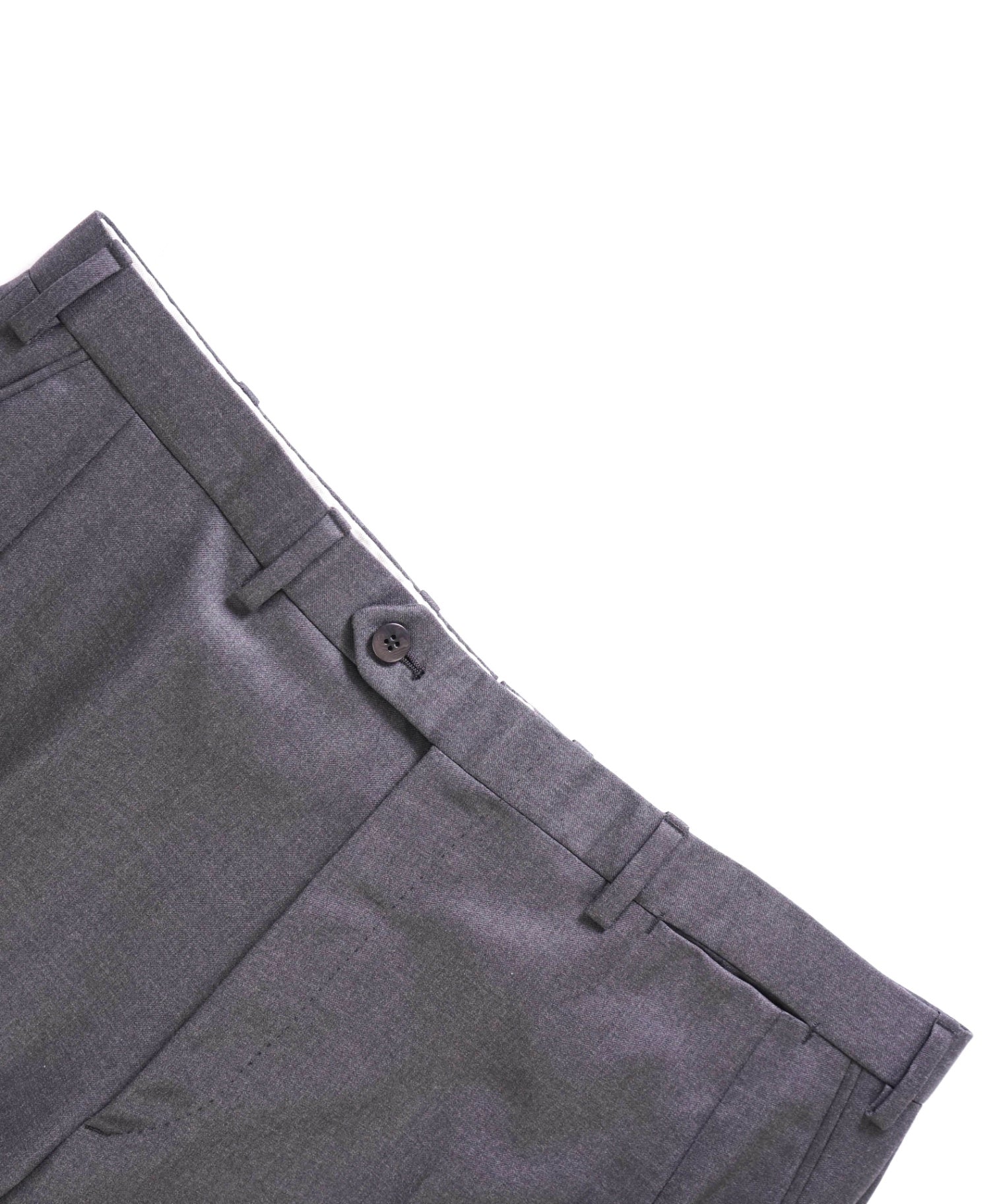 $1,050 Brioni Solid Grey Wool Flat Front Pants 36W
