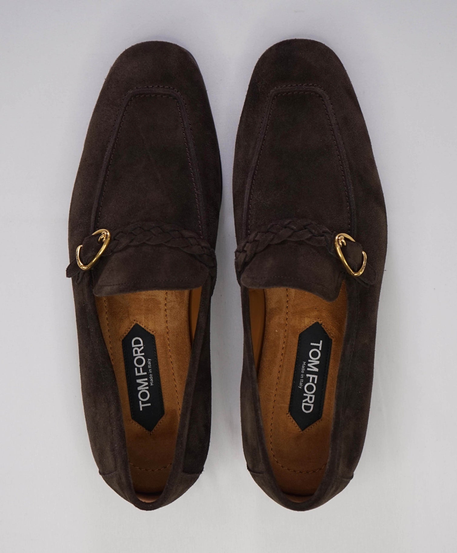 $1,490 Tom Ford DOVER Side Buckle Brown Loafers Suede Footwear 9.5US (9T)