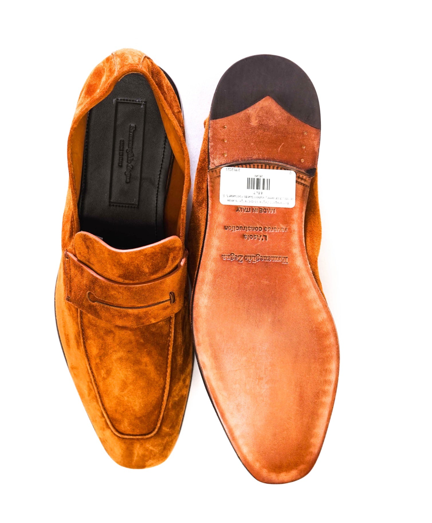 Ermenegildo Zegna RUST reverse construction L'ASOLA loafers 8US (7EU)