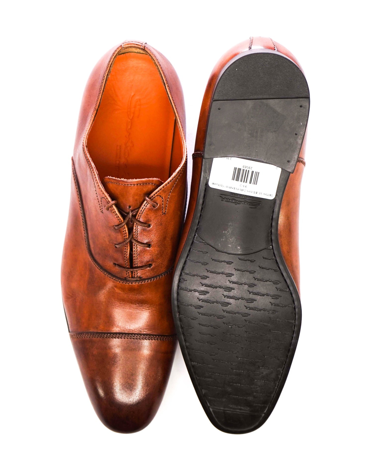 $795 Santoni Solid Brown Oxfords Leather Footwear 9.5 D