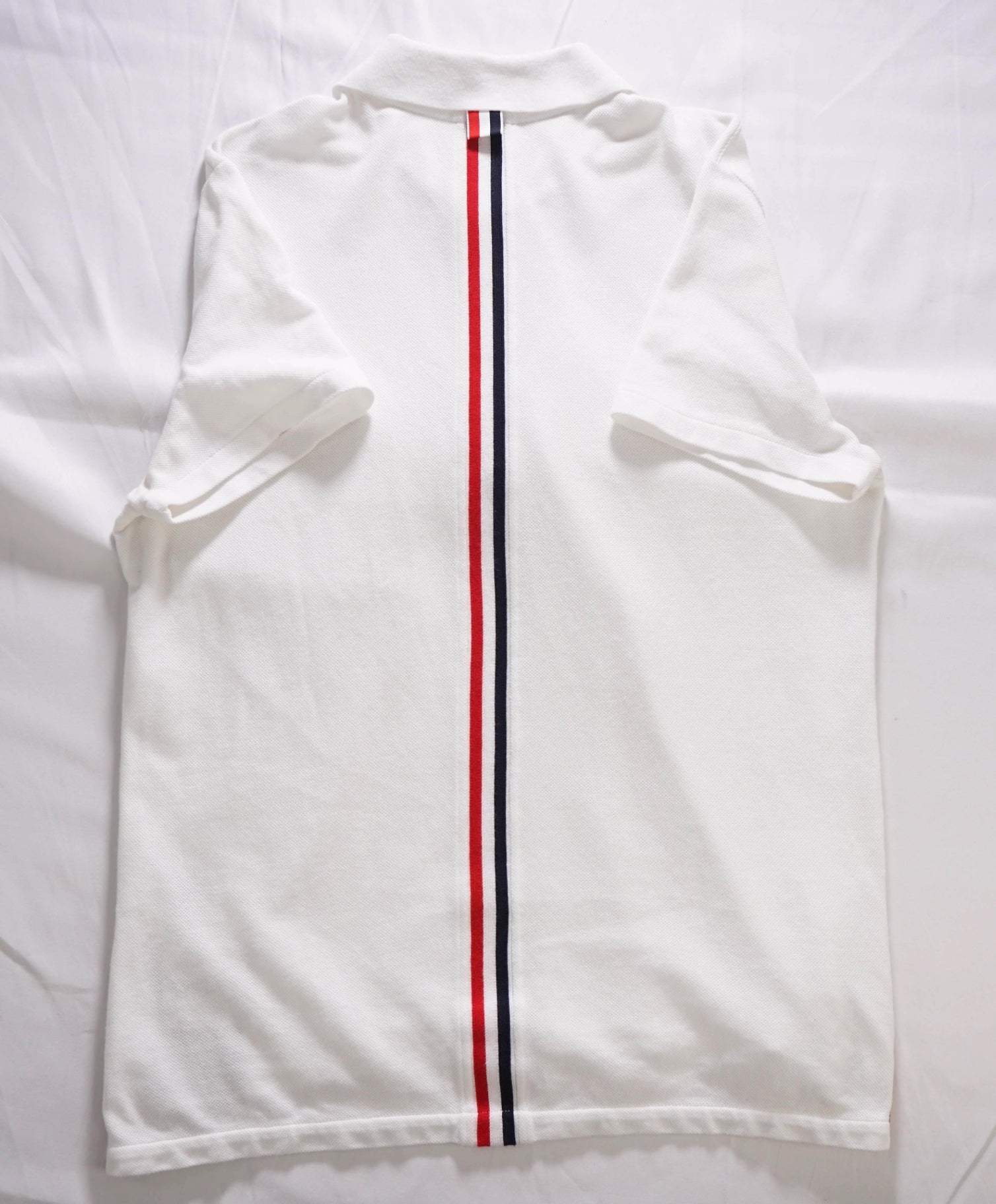 $395 Thom Browne Solid White Polo Cotton Shirt (SZ 2) Small
