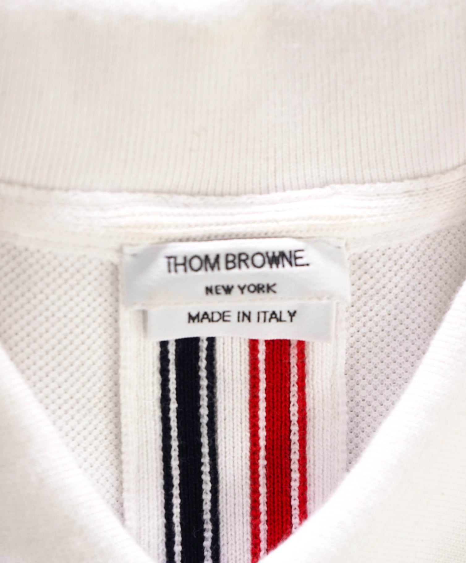 $395 Thom Browne Solid White Polo Cotton Shirt (SZ 2) Small