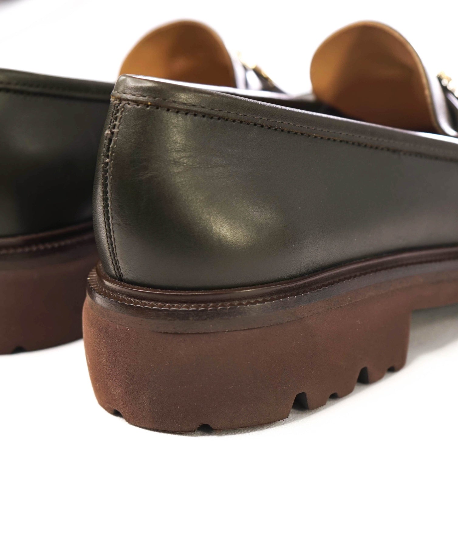 Salvatore Ferragamo Solid Green Loafers Leather Footwear 10 D