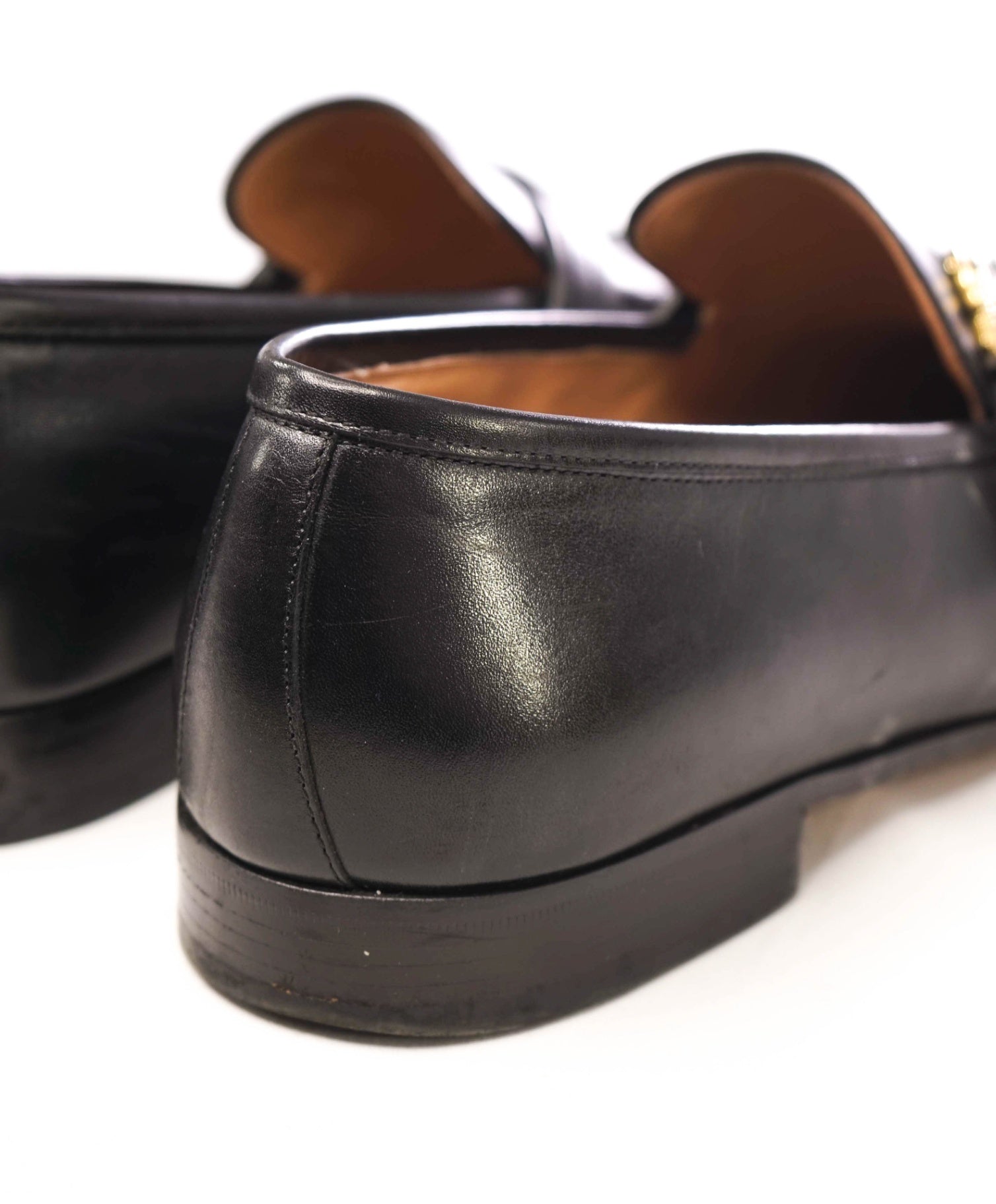 Salvatore Ferragamo Solid Black Loafers Leather Footwear 10.5 3E