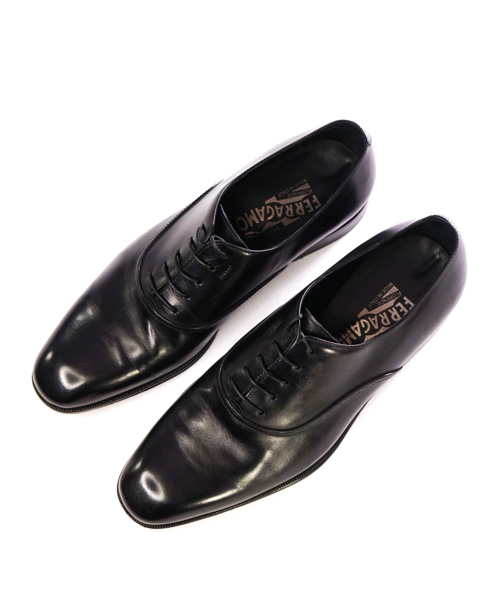 Salvatore Ferragamo "FEDELE" Black Oxfords Leather Footwear 7 EE
