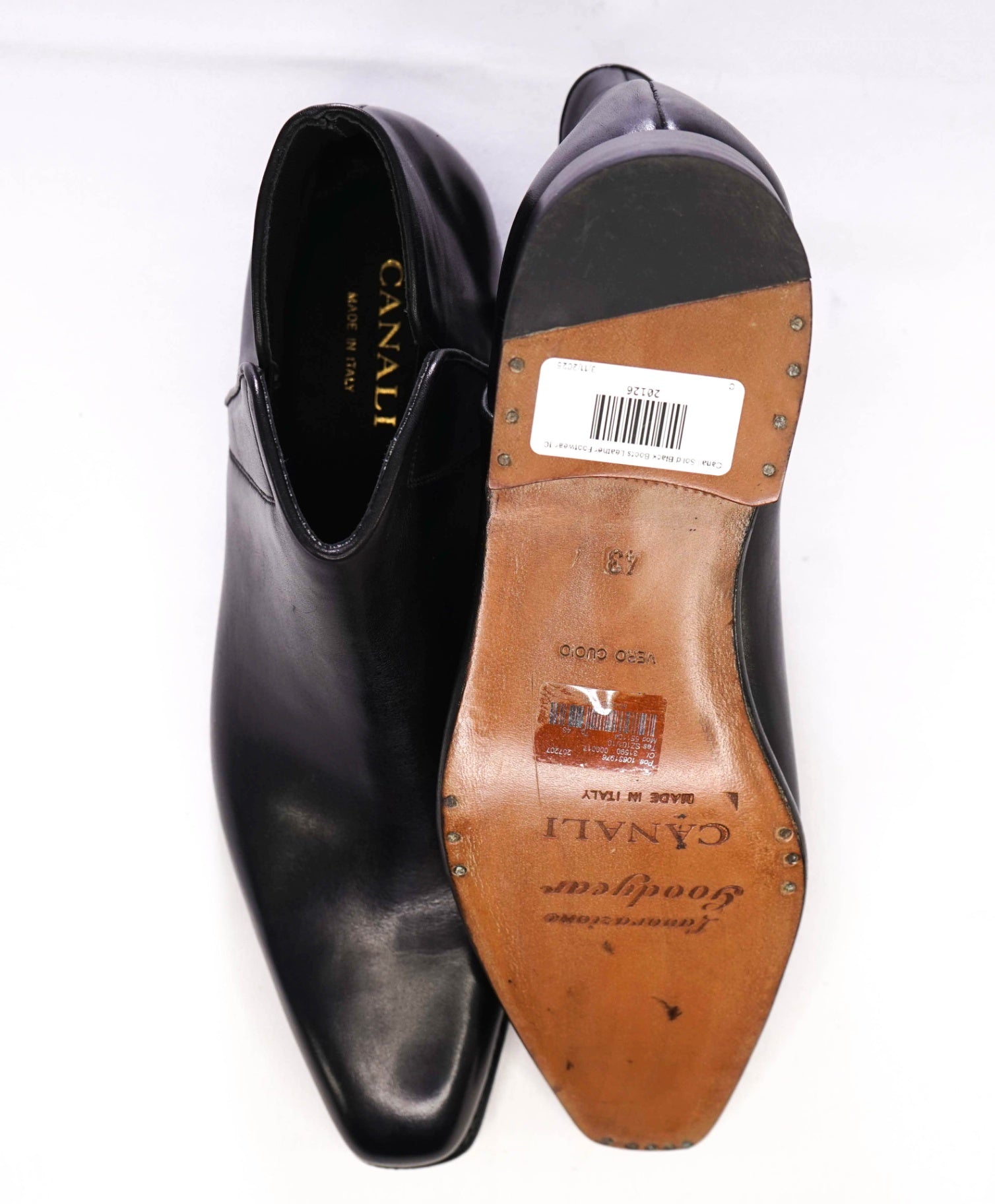 $850 CANALI *Goodyear* Black Boots Leather Chelsea Boots 10US (43EU)